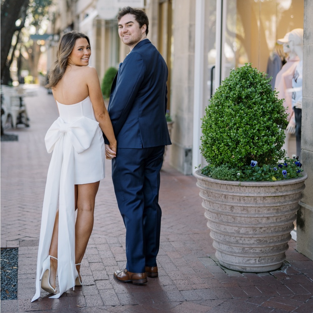 Meshki white bow dress